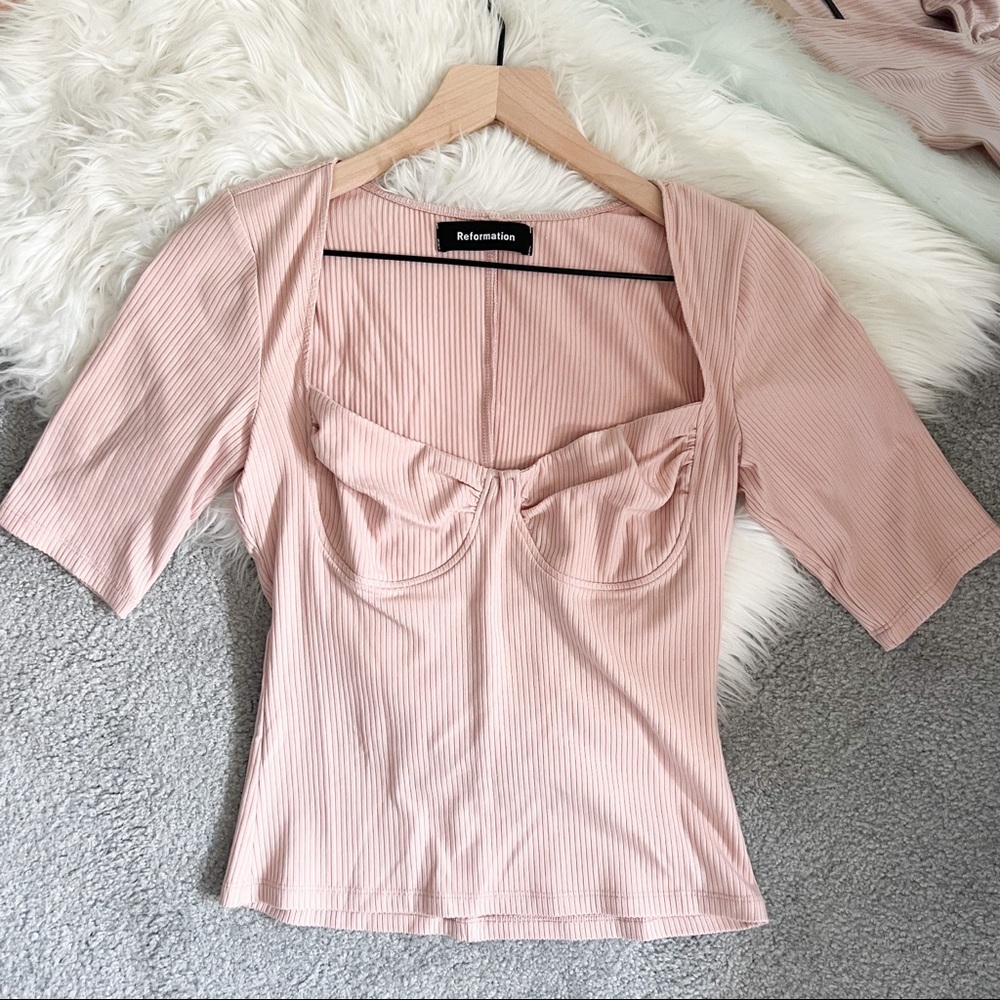 Reformation Pink Corset Cut Top size medium